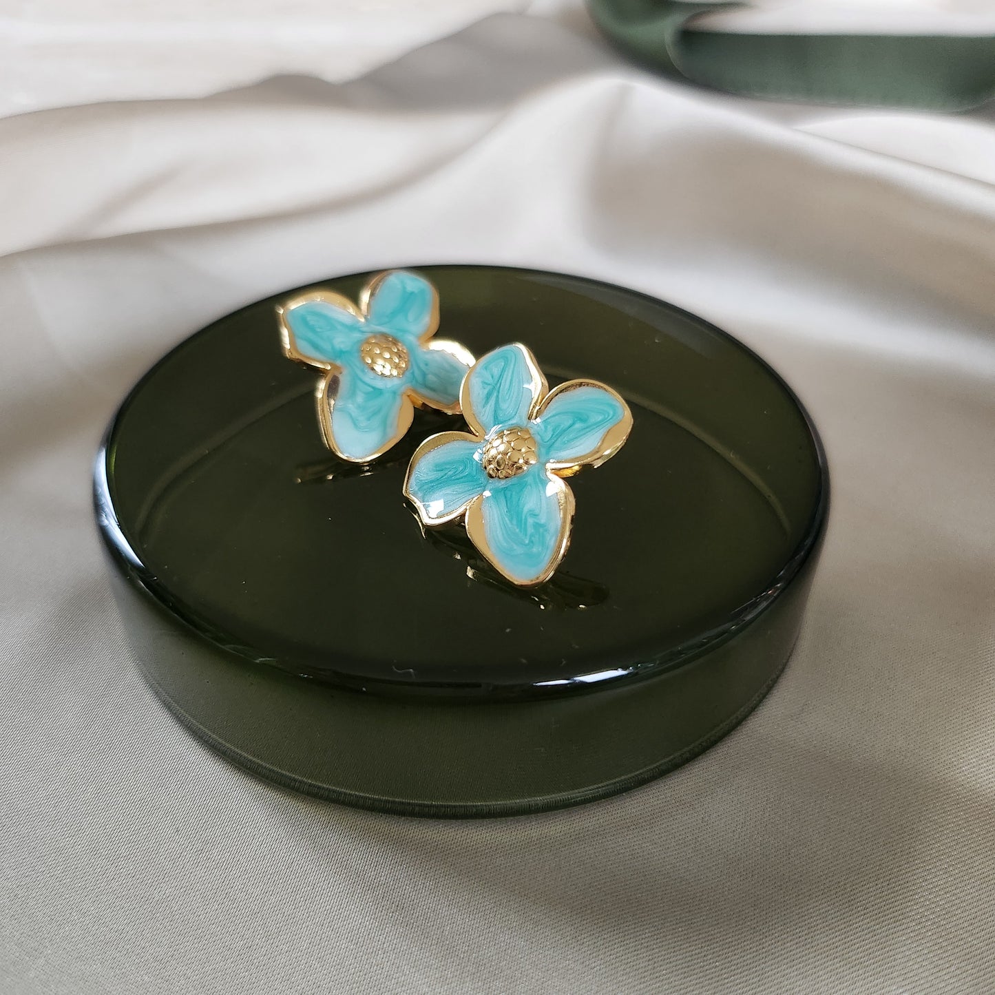Floral Earrings - Turquoise