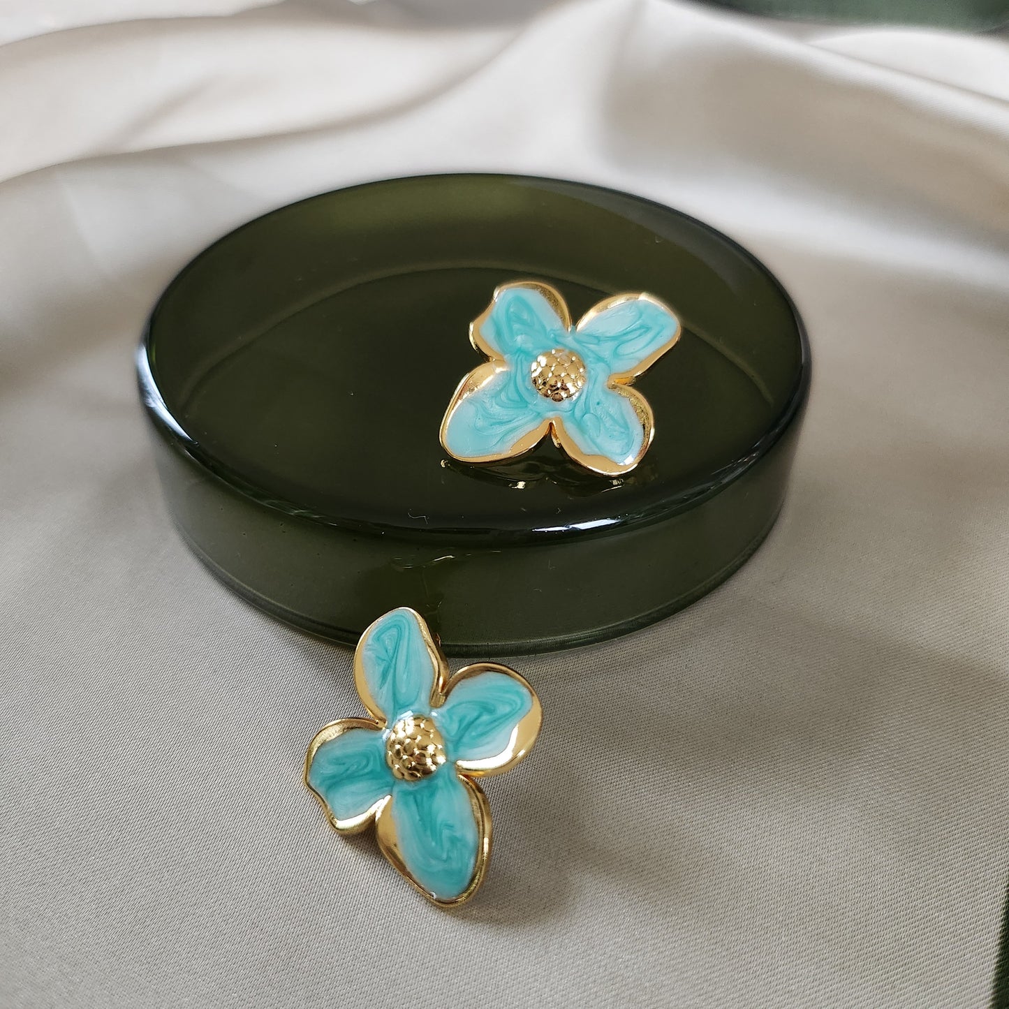 Floral Earrings - Turquoise