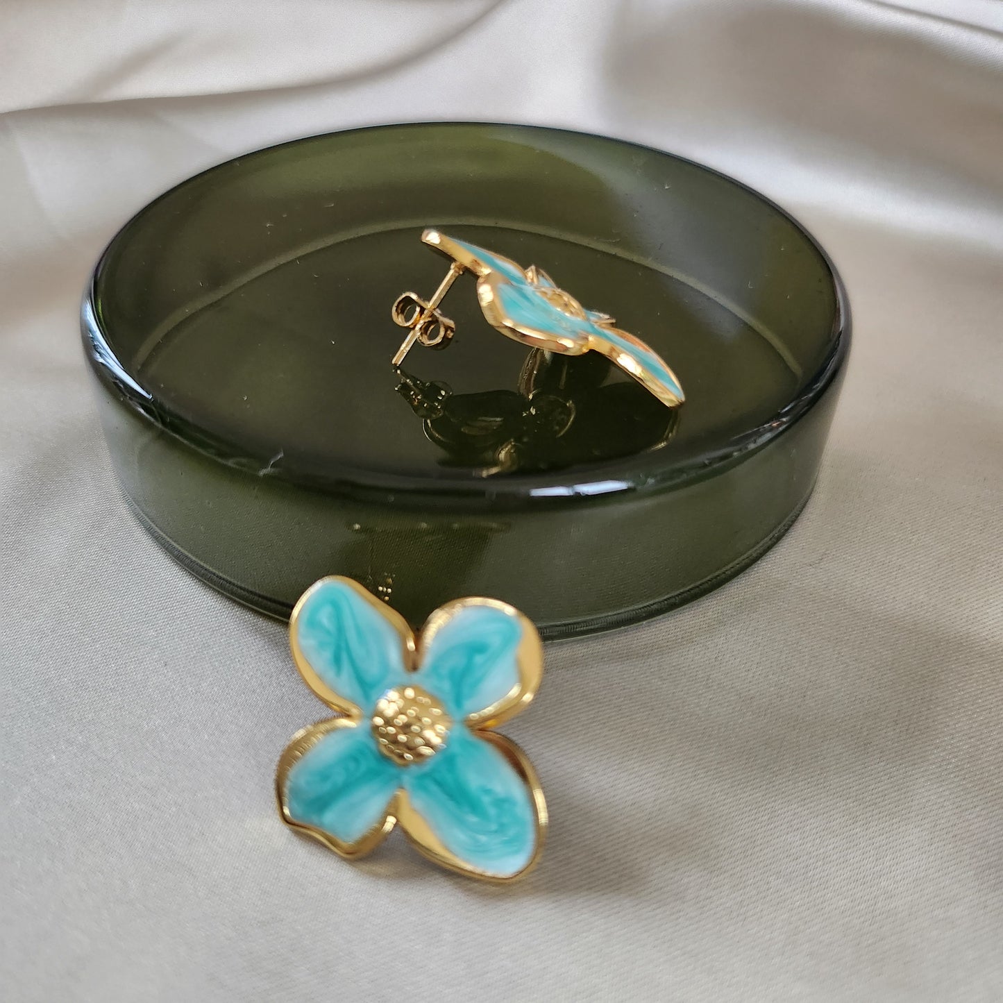 Floral Earrings - Turquoise