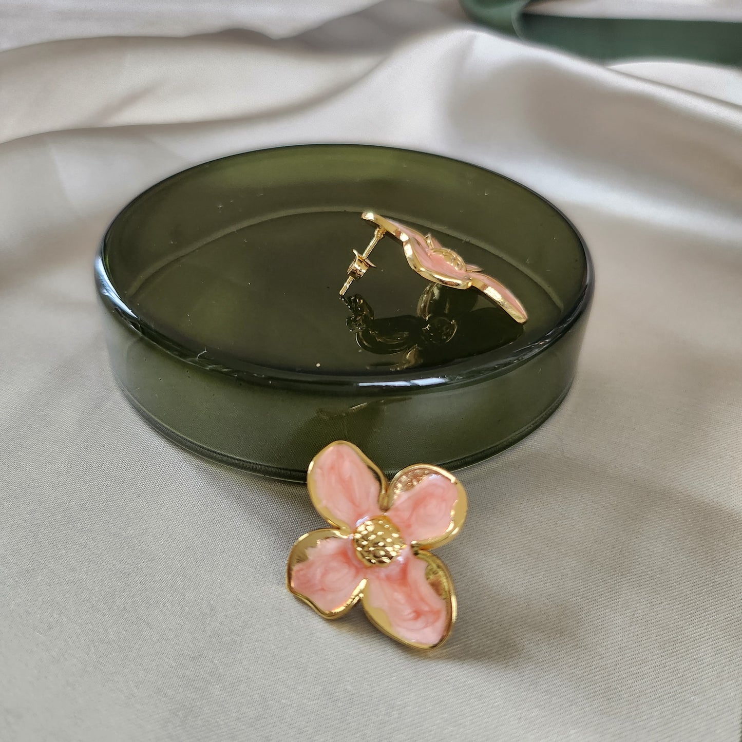 Floral Earrings - Coral