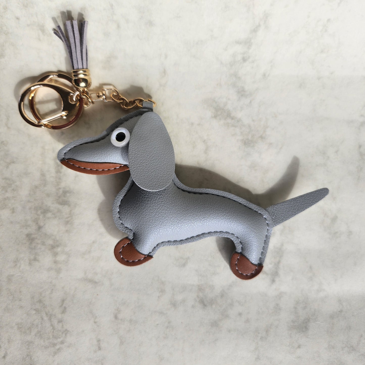 Grey Dachshund Charm