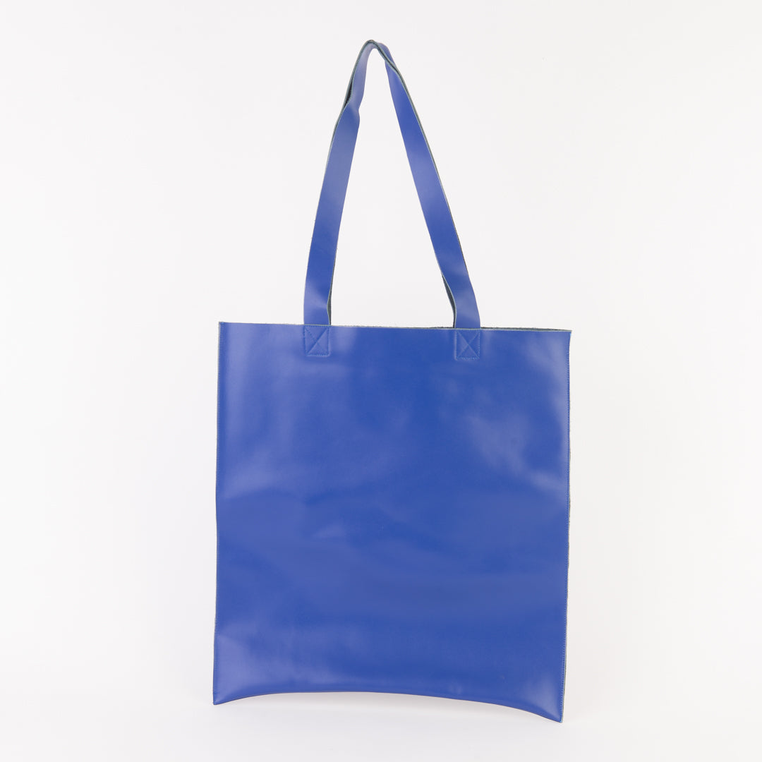 Leather Tote Blue