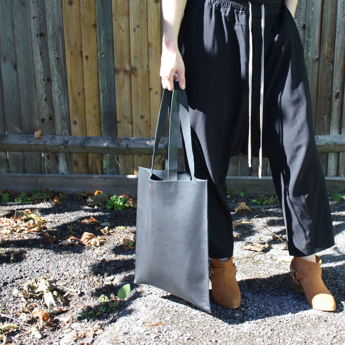 Leather Tote Black